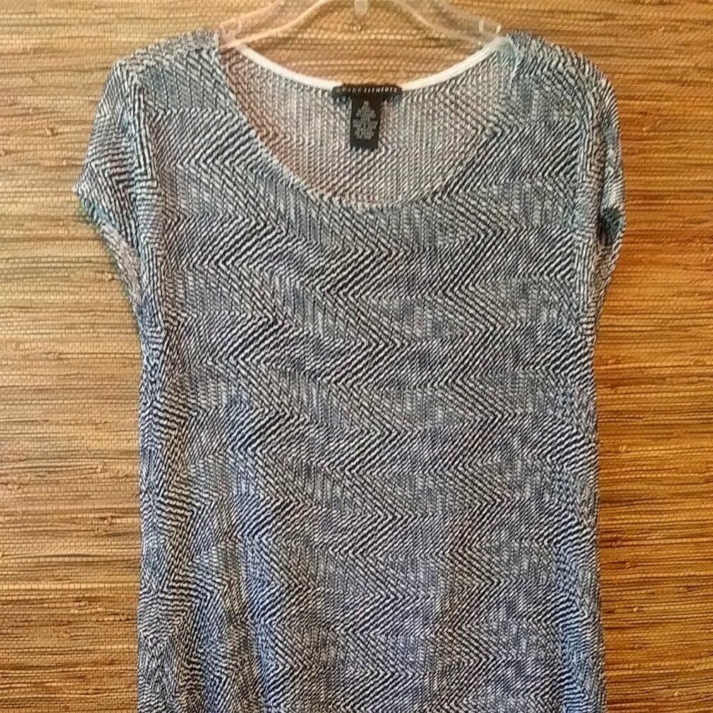 Grace Elements Black and White Lightweight Sweater Tunic – Size XL